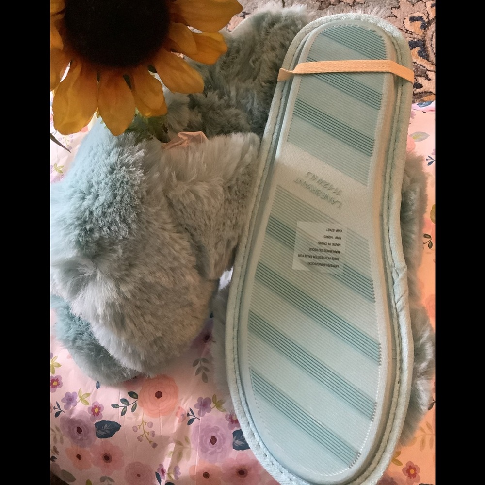 LOWEST🌺 NWT LANE BRYANT Sz11/12 WIDE WIDTH AQUA BLUE SLIPPERS - Picture 6 of 12